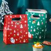 Embalagem para assados de Natal bolsa de papel portátil caixa de embalagem crocante de floco de neve doce nougat biscoitos caixa pequena de mão