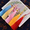 13CM Seda de Hielo Borla Nudo Chino Accesorio Colgante para Coche Material Hecho a Mano DIY Borla de Abanico Hilo Dorado Bicolor Borla Colgante Pequeña
