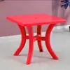 Juego de Mesa y Sillas de Plástico para Puesto de Comida, Puesto de Barbacoa al Aire Libre, Mesa Redonda para Antojos Nocturnos, Silla con Respaldo, Mesa y Sillas Sencillas e Informales para Playa
