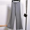 Pantalones de punto de pernera ancha para mujer otoño e invierno 2022 nuevos versátiles retro casual sueltos rectos de cintura alta pantalones capri