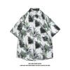Camisa Floral Vintage Estilo Hong Kong Masculina Manga Curta Design Sensação Faggy Havaiana Casual Estilo Japonês Camisa Solta