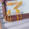 Nuevos Pendientes Oro Arena Calabaza Cepillada 3 Pendientes de Borla Gota de Agua Pendientes de Borla Gota de Agua para Mujer Envío Directo