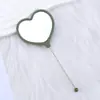 Espejo de Mano con Forma de Corazón para Maquillaje, Espejo de Tocador Portátil de una Cara con Cuentas Creativas DIY, Espejo de Maquillaje de Plástico con Forma de Corazón en Stock