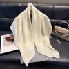 Moda Cuello Blanco Primavera y Otoño Delgado Seda Camelia Bufanda de Seda de Alta Gama Bufanda Regalo para Mujer Vintage Bufanda de Algodón Tencel