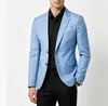 Blazer de botões duplos tamanho europeu para homens para comércio exterior transfronteiriço, jaqueta simples casual de negócios leve, resistente a rugas, não precisa passar, terno para noivo e padrinhos