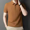 Camisa polo casual para hombre Verano 2023 camiseta de manga corta sin costuras con solapa Jacquard entrega en una pieza