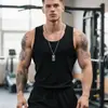 Camiseta sin mangas de algodón blanco vintage para gimnasio para hombre, Camiseta interior acanalada de peso pesado para deportes