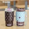 Taza de Café Moderna Sencilla con Estampado de Leopardo Acero Inoxidable Vacío Portátil Taza de Agua con Popote Taza de Regalo Exquisita Taza de Regalo para Damas