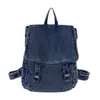 Mochila Jeans Primavera 2026 Lavada Retro Grande Capacidade Bolsa de Lona Nova Moda Unissex Bolsa de Viagem