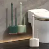 Cepillo de Inodoro de Pared sin Puntos Muertos para el Hogar Juego de Dos Piezas Cepillo de Inodoro Juego de Cepillos de Limpieza para Baño Cepillo Cepillo de Inodoro de Mango Largo