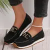 Zapatillas casuales de suela gruesa para mujer, zapatos casuales de comercio exterior con cadenas metálicas, nuevos zapatos de verano 2025 talla grande