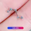 Brincos de Liga de Titânio F136 com Zircônia Incrustada da Constelação Ursa Maior, Piercings de Osso da Orelha com Rosca Interna, Piercings Labiais, Joias para Piercing de Titânio G23