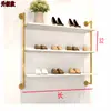 Loja de sapatos sapateira expositor estante vitrine de casamento prateleira multicamadas loja de roupas femininas porta-bolsas madeira maciça montado na parede