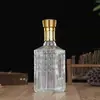 Garrafa de Vidro Transparente Espessada para Bebidas Alcoólicas Atacado Pacote 0,5kg 500ml Garrafa Selada para Bebidas Alcoólicas Caseiras Garrafa de Vinho com Bolhas