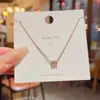 Collar de Zirconia Estilo Coreano Nicho Dulce Lujo Ligero Gama Alta Colgante Simple Cadena de Cuello Exquisita Cadena para Clavícula de Acero de Titanio para Mujeres
