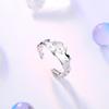 Anillo Corrugado Irregular Geométrico Hueco Elementos con Forma de Montaña Diseño de Nicho Ins Personalidad Versátil Apertura Ajustable