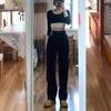 Pantalones vaqueros de cintura alta y pierna ancha para mujer, talla grande, con cintura elástica, ajustados, con forma de pera y sin caderas.