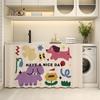 Cortina de Cubierta Linda de Dibujos Animados de Monstruo Pequeño para Gabinete de Almacenamiento de Lavabo, Cubierta para Artículos Varios, Cortina Fea para Estante de Almacenamiento de Cocina, Cortina Antipolvo