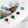 Acero Inoxidable 304 Vidrio de Color Forma de Corazón Colgante Accesorios para Joyería Hecha a Mano DIY Accesorios para Collares Pulseras