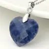 Joyería para el Día de San Valentín Collar con Colgante de Corazón de Piedra Natural Multifacética para Mujer Collar de Acero de Titanio de Alta Gama Joyería Transfronteriza