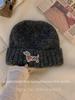 Gorro de punto para cachorro para niños, otoño e invierno 2024, nuevo estilo, gorro de lana con cabeza grande y pequeña.