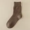 Meias Meias Masculinas de Cano Médio Outono e Inverno Meias de Lã Quentes Engrossadas Cor Sólida Meias Masculinas Respiráveis Absorventes de Suor de Inverno Super Grossas