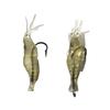Camarão Isca 4cm com Anzol, Isca Camarão Artificial com Cheiro de Peixe, Isca Camarão Macio para Peixe Cabeça-de-Chumbo, Isca Camarão Macio