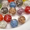 Cuentas de Bola Coloridas de Diamante Completo de 16 mm, Cuentas Shambala con Agujero Recto, Colgante para Mochila, Accesorios de Joyería DIY para Pulseras