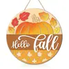 Letrero de Calabaza de Madera de Otoño Transfronterizo Letrero de Puerta Decoración Artesanía de Madera Adorno Colgante de Otoño Decoración de Pared S