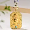 Cadena de Colgante de Cuerda con Cuentas de Amatista Natural Thangka Dios Amarillo de la Riqueza Amuleto de Buda Cadena de Collar Lujo Ligero Estilo Tibetano Estilo de Lujo Ligero