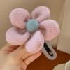 Pinza para el pelo con forma de pico de pato y flor de peluche vintage, grande, para la parte trasera de la cabeza, para mujer, 2024, nueva horquilla para el pelo, para invierno