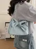 Bolso de Mezclilla Minimalista con Lazo Estilo Coreano, Bolso Cruzado de Hombro Único Moderno y Elegante, Nuevo Modelo 2026, Bolso de Mano Casual