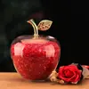 Adorno de Manzana de Cristal Iluminado para el Día de San Valentín Qixi Pequeño Regalo para Esposa Novia Cumpleaños