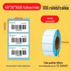 Papel Térmico à Prova de Três 100*150 Papel de Impressão Autoadesivo Adesivo Transfronteiriço Papel para Impressão de Etiquetas Térmicas em Pequenos Lotes