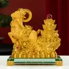 Transfronterizo 2027 Año del Cordero Terciopelo Arena Dorada Figura de Cordero Artesanía Adorno Zodiacal para Buena Suerte Reunión Anual de Negocios Regalo para Fiesta de Cóctel
