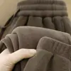 Calças forradas com fleece, espessadas para outono e inverno, calças esportivas masculinas de corte solto, dupla face, calças casuais, calças compridas versáteis