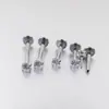 Mini clavo pequeño para hueso de la oreja de acero de titanio, aguja fina, base plana, clavo pequeño para la oreja, varilla fina, clavo para cartílago, grosor de 1.2 mm, clavo para el labio