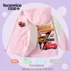 Chaqueta de Esquí para Niños con Forro de Felpa Cars Rayo McQueen Mate Bloque de Color con Capucha Ropa Exterior Gruesa de Otoño/Invierno para Niños