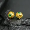 Cuentas de corindón con incrustaciones de oro de 24k y baño de plata S925 de cuerpo completo, accesorios artesanales antiguos, accesorios pequeños de bricolaje retro