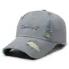 Boné de Baseball Bordado com Letras Desgastadas Estilo Europeu e Americano Transfronteiriço, Boné de Sol para Casal, Chapéu Versátil da Moda para Estilo de Rua