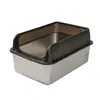 Amazon Comércio Exterior Bacia de Areia para Gatos de Aço Inoxidável Grade Alta Tamanho Grande Banheiro para Gatos Bacia de Areia Semifechada para Gatos