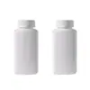 Botella dispensadora de boca ancha de plástico 250 ml Blanco Cápsula de PE Botella de empaque cuadrado Tapa de rosca Botella para polvo Botella de limpieza de tuberías