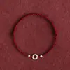 Pulseira Vermelha de Corda com Fivela de Segurança Prateada, Ultra Fina, Pequena e Perfeita, para Homens e Mulheres em Seu Ano Zodiacal, Pulseira Trançada Segura e de Boa Sorte