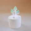 Zibo vidriado de colores adornos pequeños hechos a mano hoja de loto brotes de loto hongo rocío de lluvia maceta manualidades decorativas de escritorio