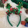 Diadema navideña transfronteriza Diadema con lazo de árbol de Navidad Pasador decorativo lindo Diadema de cuernos de alce Accesorios para el cabello al por mayor