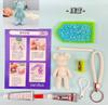 Regalo para invitados pequeño regalo recuerdo celebración llavero de oso de pedrería DIY de 3 pulgadas paquete de material DIY al por mayor