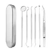 Conjunto de Ferramentas Odontológicas Aço Inoxidável Espelho Remoção de Tártaro Limpeza Ferramenta para Dente Cuidado Dental Sonda Oral