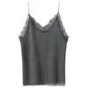 Renda Francesa Versátil Novo Estilo Elegante Mistura de Lã Cashmere Decote V Elástico Ajuste ao Corpo Tricô de Renda Camisola