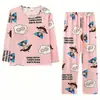 Pijamas Dulces al por Mayor de Fábrica para Mujer, Ropa de Casa de Manga Larga para Primavera, Otoño y Verano, Estilo Delgado, Habitación con Aire Acondicionado, Trajes Estilo Chica Estudiante