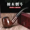 Cachimbo Feito à Mão Cachimbo de Madeira Maciça Cachimbo com Grão de Madeira de Urze Cachimbo com Filtro Estilo Antigo Retrô Bolsa para Tabaco Cachimbo Masculino Cachimbo